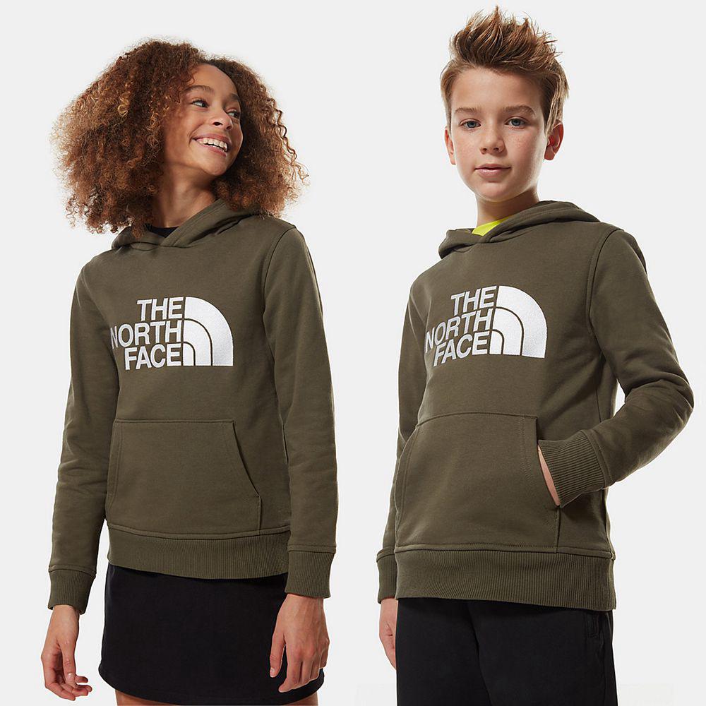The North Face Drew Peak Παιδικα Φούτερ Hoodie - Πρασινο / Ασπρα (YTDV53496)